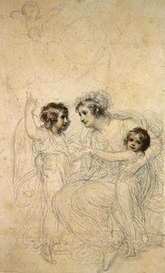 The Countess of Hopetoun with Her Daughters Jasmin and Lucy by Richard Cosway