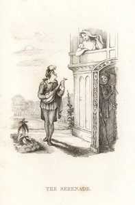 The Skeleton of Death and a Minstrel (engraving)
