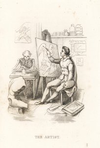 The Skeleton of Death and the Artist (engraving)