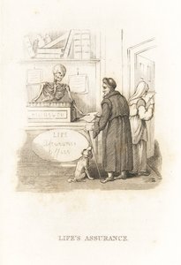 The Skeleton of Death at the Insurance Office (engraving)