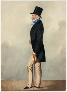 Portrait of Man in Black Coat and Blue and White Cravat