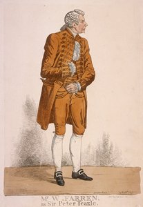 The Actor William Farren as Sir Peter Teazle by Richard Dighton