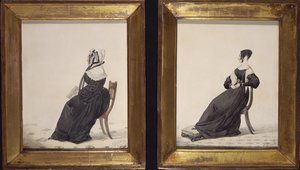 Two Portraits of Widows, 1837 by Richard Dighton