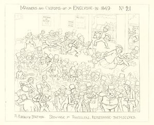 A Railway Station showing the travellers refreshing themselves (1849)