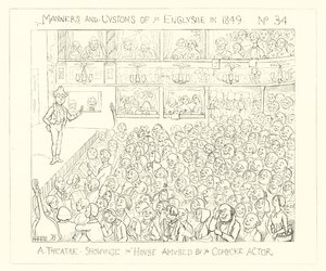 A theatre showing the house amused by the comic actor (1849) by Richard Doyle