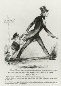 Papa Cobden Taking Master Robert a Free Trade Walk, 1845 by Richard Doyle