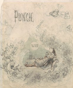 Title page for Punch, vol. VIII by Richard Doyle
