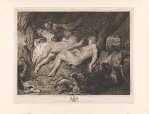Sleeping Diana and Her Nymphs Spied on by Satyrs