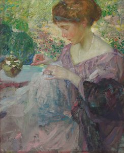 Young Woman Sewing