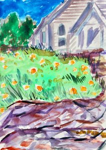 Church on a Hill, Tiburon, 2017 by Richard Fox