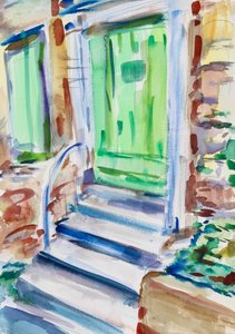 Green Door and Shutters