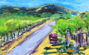 Vineyard with Barrel, Napa, 2019 by Richard Fox