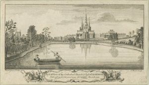 Lichfield Cathedral and Close - East View: copper-plate engraving