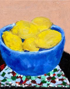 Still Life with Lemons in a Blue Bowl by Richard H. Fox