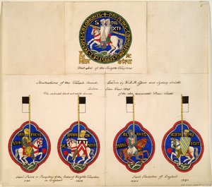 Knights Templar Seals of 1180, 1203, 1224, 1234, 1845