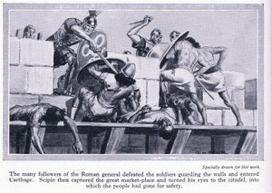 The Siege of Carthage 146 BC. Roman Soldiers Entering Carthage