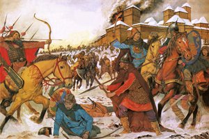Citizens of the city of Kiev defending themselves against nomadic warriors from the East by Richard Hook
