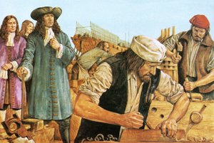 Peter the Great visiting a shipyard by Richard Hook