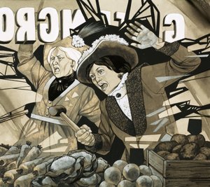 Unidentified Scene with Angry Women Attacking a Green Grocer