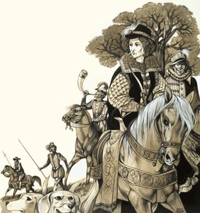Young Elizabeth I Out Hunting by Richard Hook