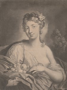 Spring: a young woman holding flowers in her cloak by Richard Houston