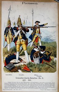 Prussian Grenadier Guards and Officers in 1745, c.1890 by Richard Knoetel