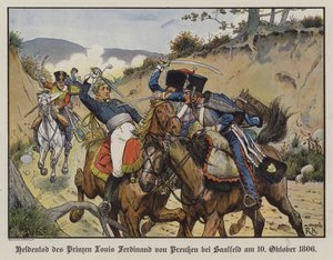 Heroic death of Prince Louis Ferdinand of Prussia at the Battle of Saalfeld by Richard Knotel