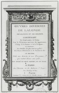 Frontispiece to Oeuvres Diverses de Lalonde, Decorateur et Dessinateur by Richard Lalonde