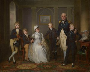 Captain Richard Grindall (1750-1820) and His Family, c.1800 by Richard Livesay