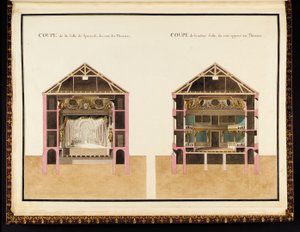 Section of the Theater Side & Section of the Opposite Side, from Recueil des Plans du Petit Trianon by Richard Mique by Richard Mique