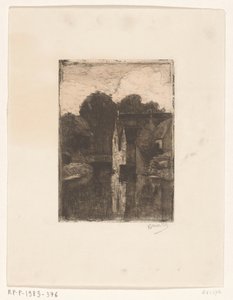 Houses by the water by Richard Nicolaüs Roland Holst (signed by artist)