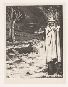 Shepherd with a Flock of Sheep in a Hilly Landscape by Richard Nicolaüs Roland Holst