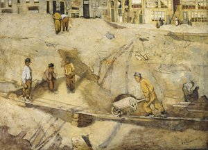 Building Site in Amsterdam by Richard Nicolaus Holst Roland