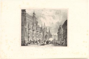 View of the Church of Saint-Gervais-et-Saint-Protais in Gisors, from the series "Picturesque and Romantic Journeys in Old France" by Richard Parkes Bonington