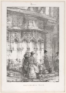 Architectural Remains and Fragments: Rouen - Fontaine de la Crosse by Richard Parkes Bonington