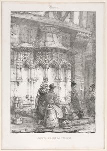 Architectural Remains and Fragments: Rouen - Fontaine de la Crosse by Richard Parkes Bonington