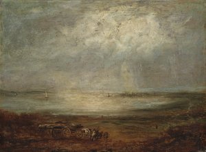 Beach Scene with Cart and Horse