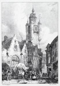 Bergues: La Tour du Marché (1824) by Richard Parkes Bonington