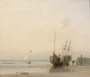 Calais Jetty, France by Richard Parkes Bonington