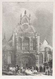 Picturesque and Romantic Trips in Old France, Franche-Comté: Front of the Church at Brou by Richard Parkes Bonington