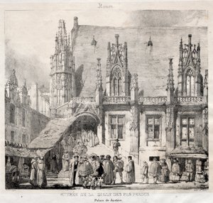 Rouen: Entrée de la Salle des Pas Perdus, Palais du Justice by Richard Parkes Bonington