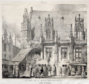Rouen: Entrance of the Salle des Pas Perdus, Palais du Justice by Richard Parkes Bonington