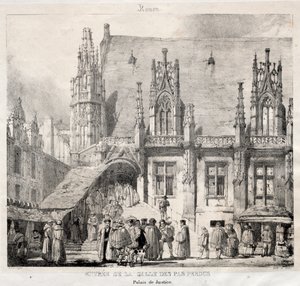 Rouen: Entrance of the Salle des Pas Perdus, Palais du Justice by Richard Parkes Bonington