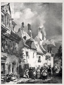 Street in the Outskirts of Besançon, France by Richard Parkes Bonington