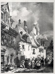 Street in the Outskirts of Besançon, France by Richard Parkes Bonington