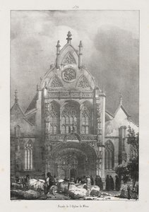 Picturesque and Romantic Journeys in Old France, Franche-Comté: Facade of the Church of Brou by Richard Parkes Bonington