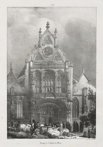 Picturesque and Romantic Journeys in Old France, Franche-Comté: Facade of the Church of Brou by Richard Parkes Bonington