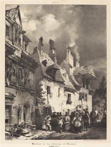 View of a Street in the Outskirts of Besançon by Richard Parkes Bonington