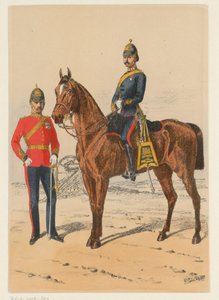 Two British Soldiers (Nine illustrations of British military uniforms) by Richard Simkin