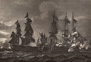 HMS Captain Boarding the San Nicholas and the San Josef by Richard Westall